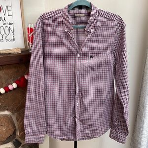 Burberry Button Down Red, Blue and White.